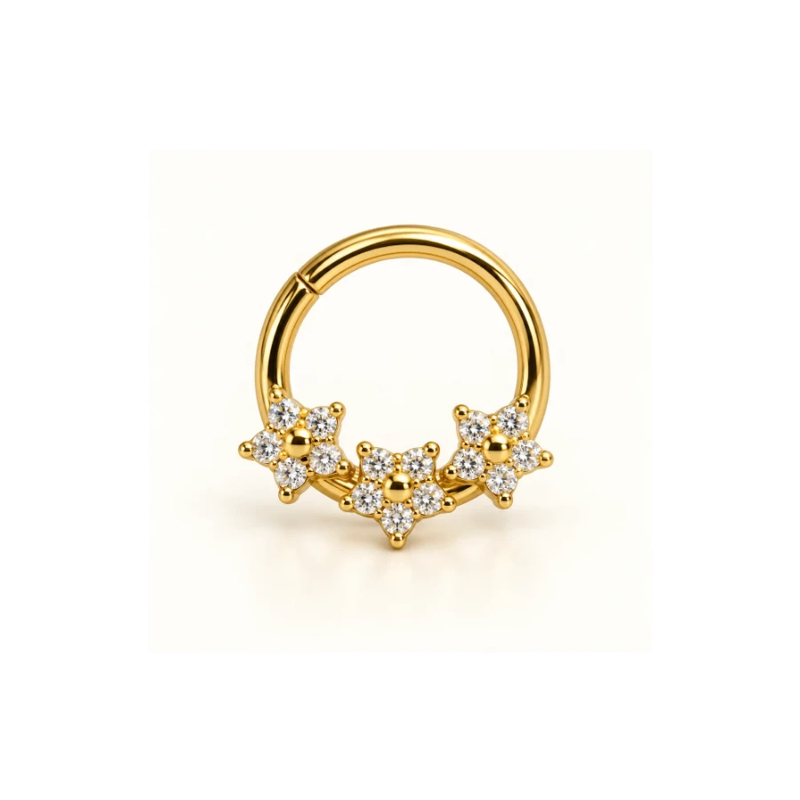 CLICKER FRONTAL GOLD C/3 FLORES DE PEDRAS BRANCAS — OFP8
