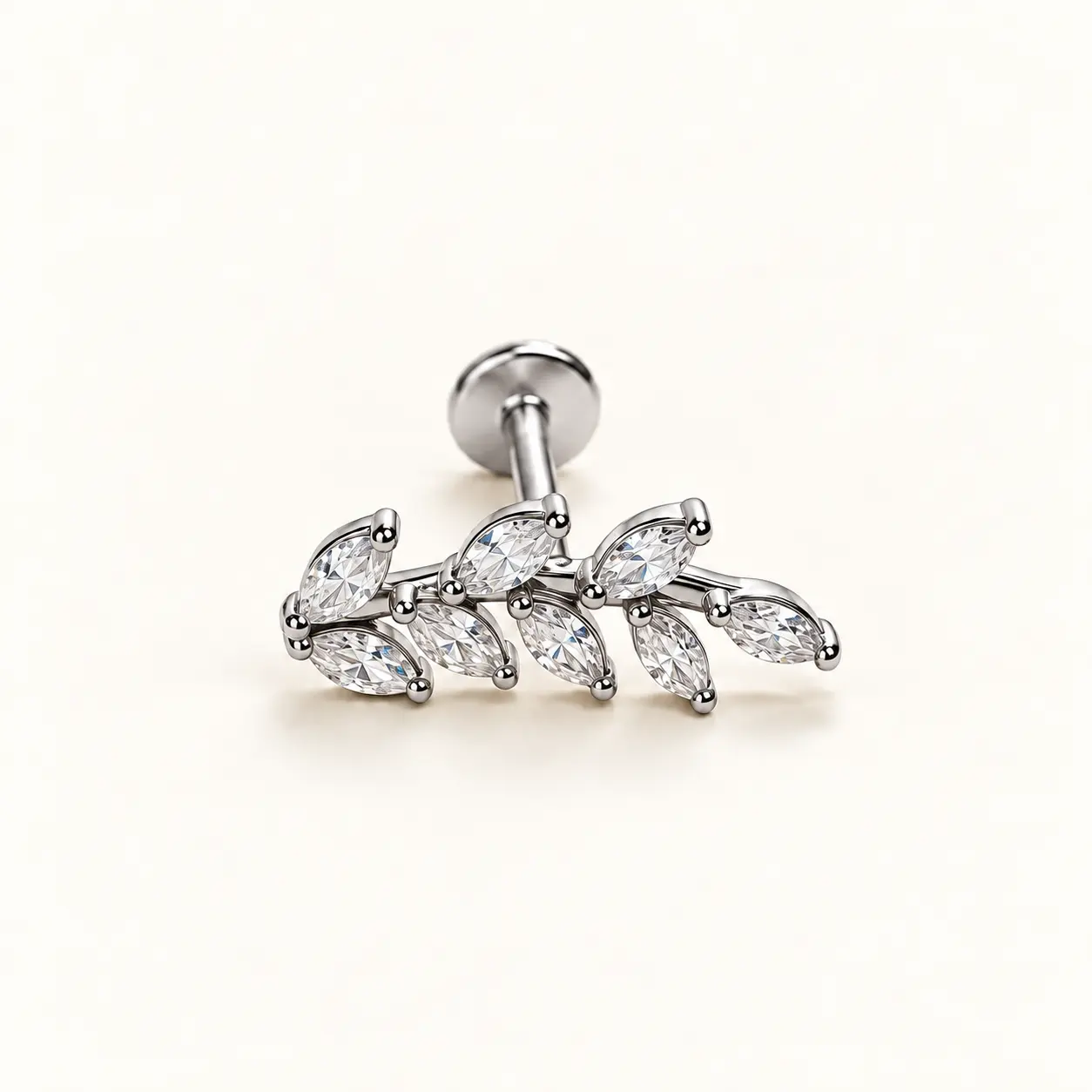 LABRET PENDENTE SILVER RAMO DE FOLHAS — LPA21