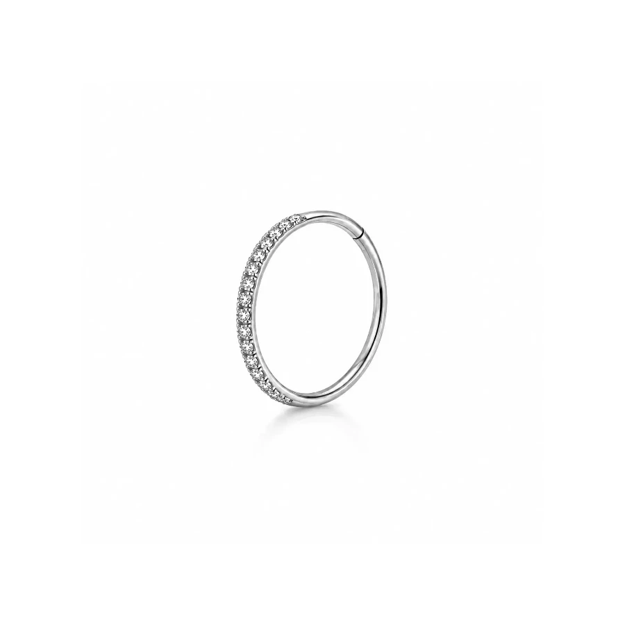 Argola clicker fina cravejada — AEA2